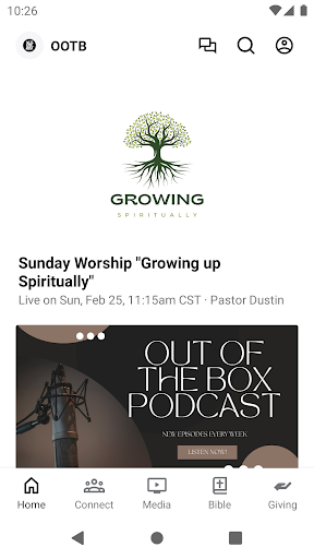 Android application Out of the Box Church screenshort