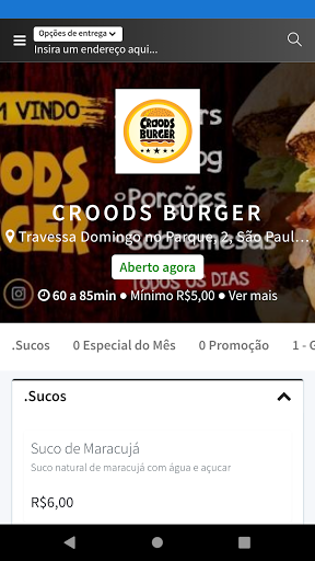 Android application Croods Burger screenshort