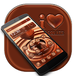 Cover Image of Descargar Sweet Brown Drop Chocolate Heart Theme 1.1.3 APK