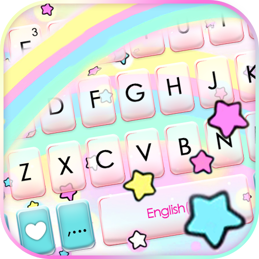 Cute Rainbow Stars Keyboard Background