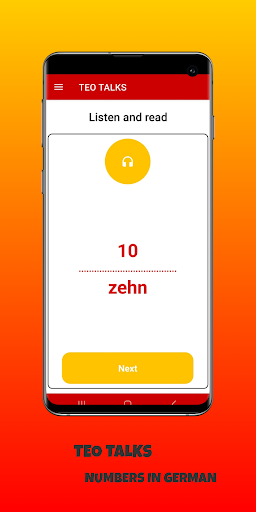 Android application Teo Talks: Numbers in German screenshort