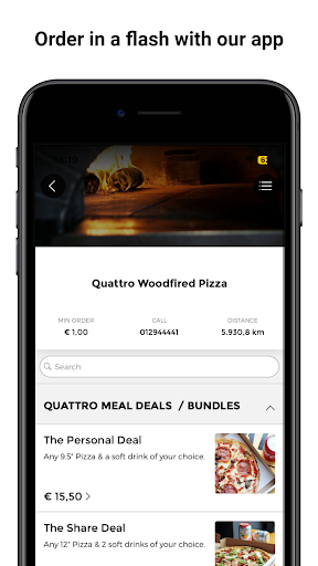 Android application Quattro Wood Fired Pizza App screenshort