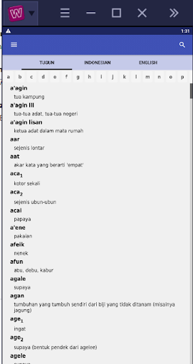 Android application Kamus Tugun / Tugun Dictionary screenshort