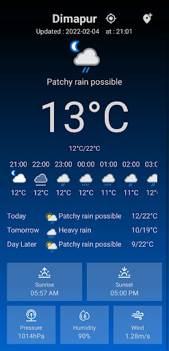 WeatherUpdate Screen 2