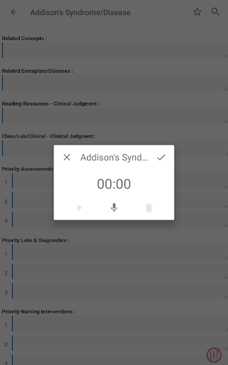 Screenshot of NurseThink® NoteBook