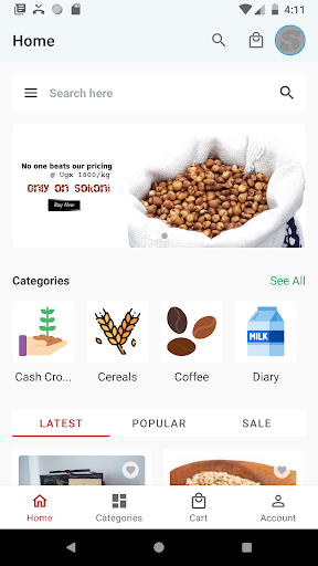 Android application Sokoni screenshort
