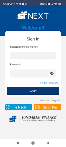 Android application SF Next screenshort