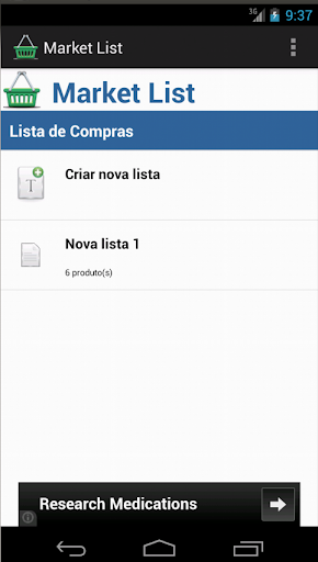 Android application Market List screenshort