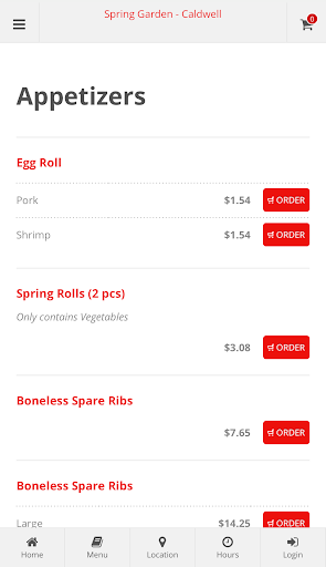 Spring Garden Caldwell Order