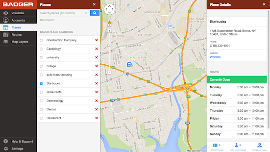 Badger Maps - Sales Routing Screenshot