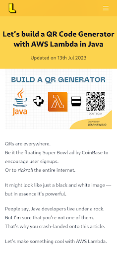 LearnAWS.io Screen 2