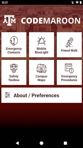 Android application Texas A&M - Code Maroon screenshort