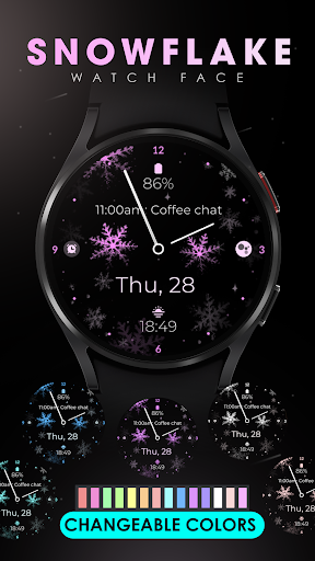 Snowflake purple watch face Screen 3