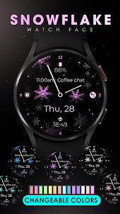 Snowflake pink watch face