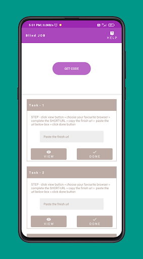 Android application BlindJOB screenshort