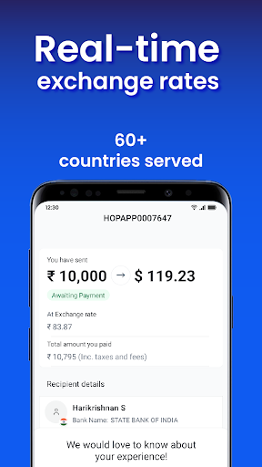 HOP Remit - Send Money Abroad Screenshot 3 - AppWisp.com