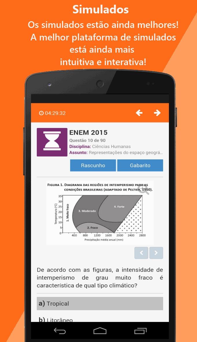 Android application Enem 2017 Simulado Gabaritando screenshort