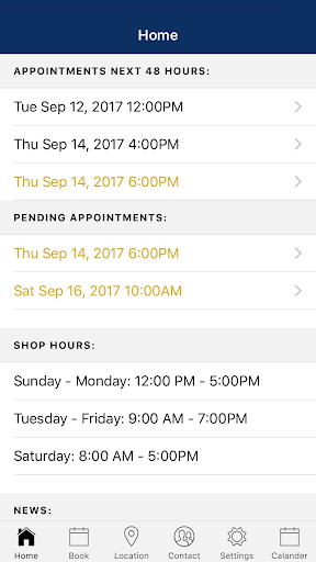 Overtons Barber and Styling Screen 3