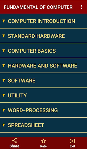 Android application Fundamentals of Computer (Pro screenshort