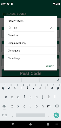 BD Postal Codes Screen 2
