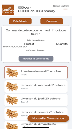 Android application Commande toufletboulanger screenshort