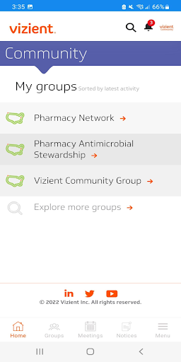 Android application Vizient Community screenshort
