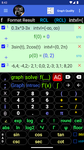 Android application Graphing Calculator screenshort