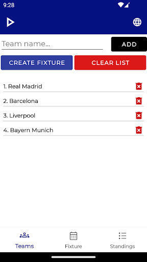 Screenshot of Fixture & Points Table Maker