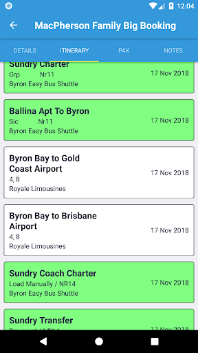 Tourplan Operations Screen 3