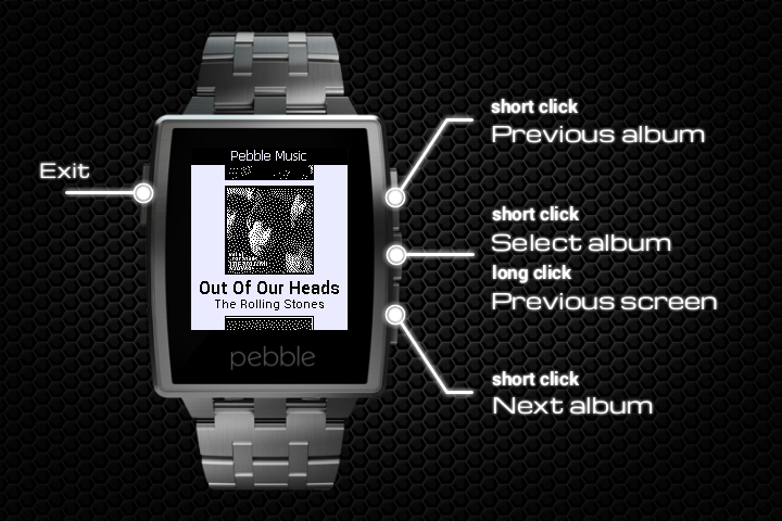 Android application Music Player for Pebble screenshort