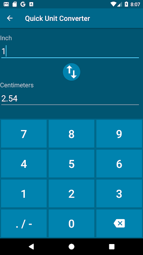 Quick Unit Converter Screen 2