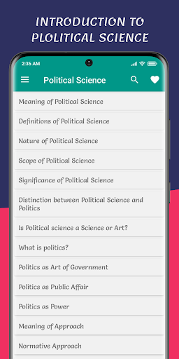 Android application Political Science Introduction screenshort