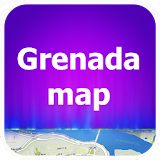 Grenada map travel icon
