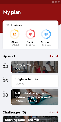 Android application MESFI FITNESS screenshort