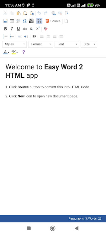Easy Word 2 HTML Editor - 1.7 - (Android)