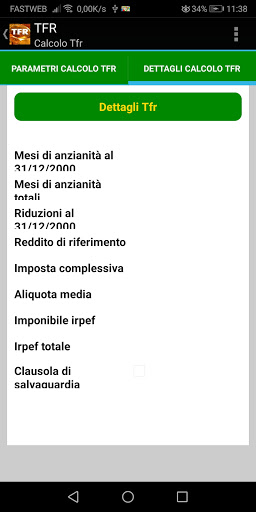 Calcolo TFR Screen 3