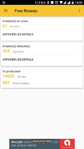 Android application Free-reseau screenshort
