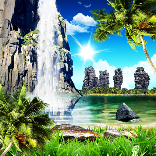 Tropical Waterfall Wallpaper logo