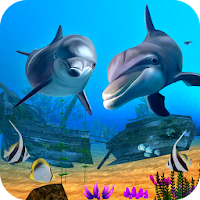Синий Дельфин Рыбы Жить Обои на стену: Аквариум