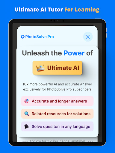 Screenshot of PhotoSolve: AI Homework Helper