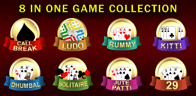 Callbreak, Ludo, Rummy, 29 & Solitaire Card Games