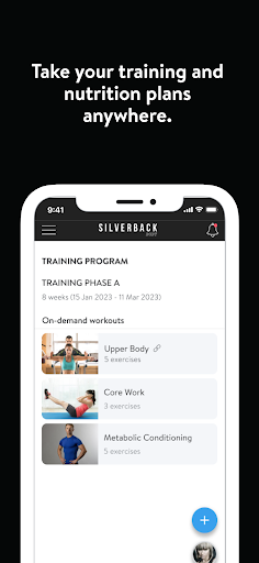 SILVERBACK Body App Screen 3