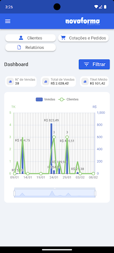Android application App Vendas screenshort
