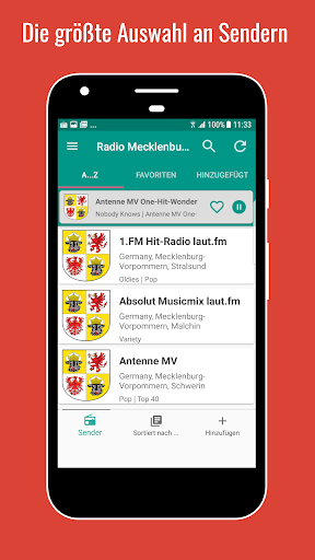 Android application Radiosender Mecklenburg M-V screenshort