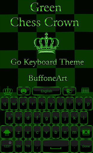 Android application Green Crown Keyboard theme screenshort