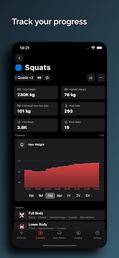 Liftbear - Workout Log Screen 3