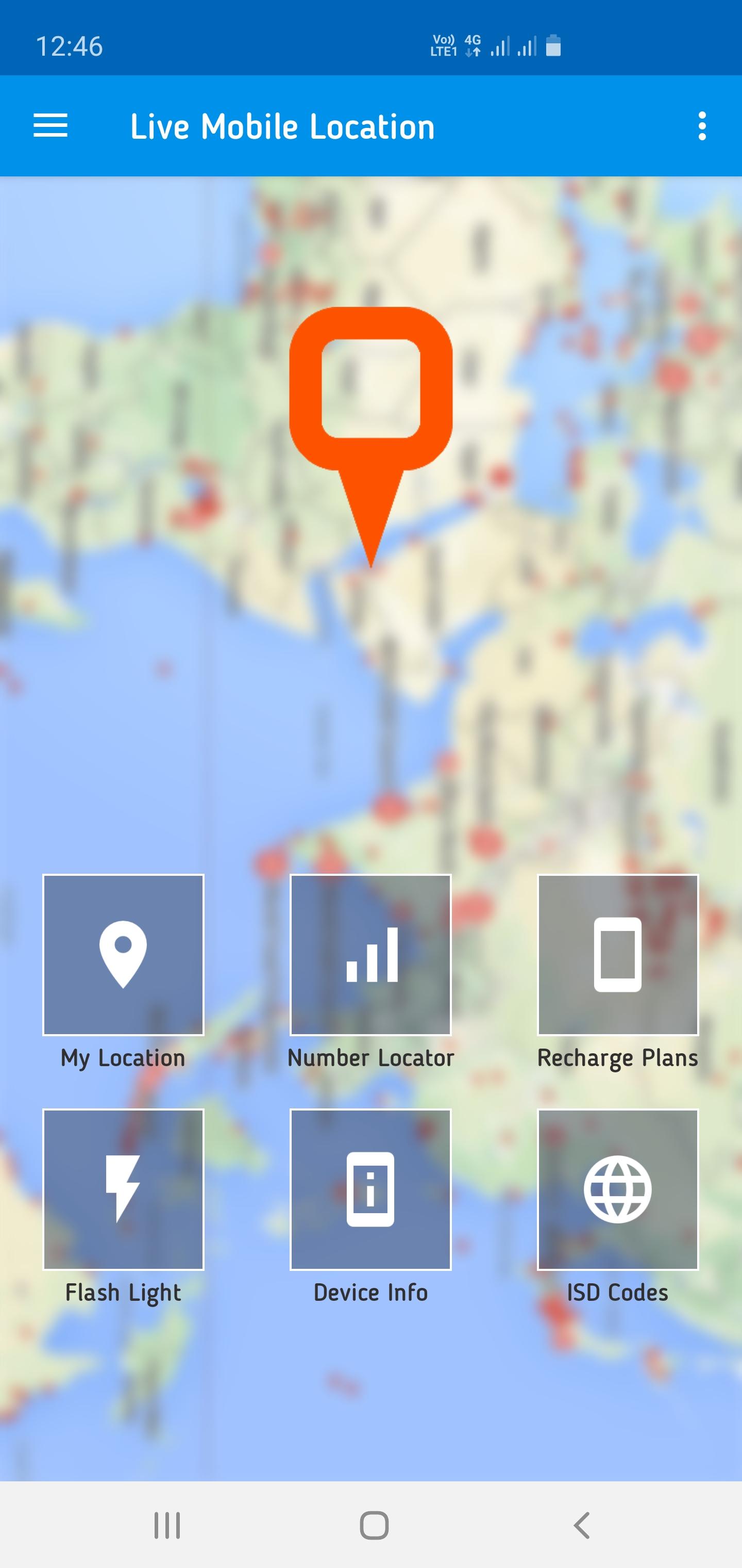 Android application Live Location, GPS Coordinates screenshort