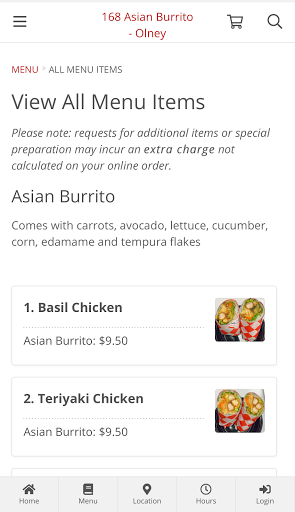 168 Asian Burrito - Olney Screen 2