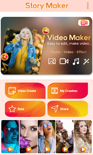 Android application ساخت کلیپ با عکس موسیقی screenshort