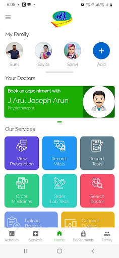 Android application Puthur Appasamy Physio Clinic screenshort